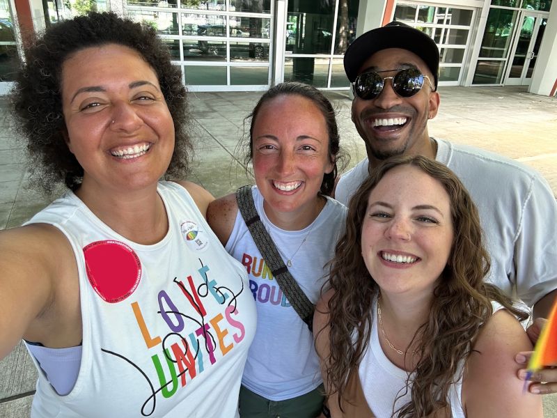 At the Pride Parade with our Pastor