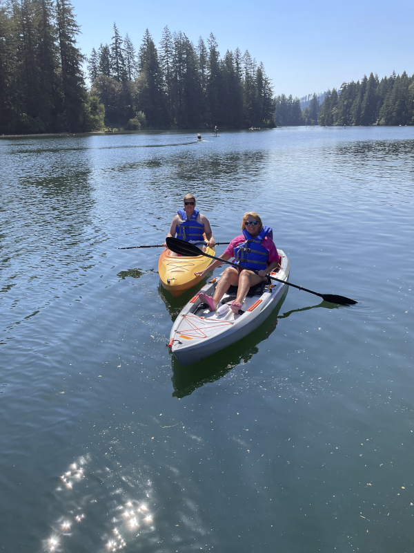 Mother Son Bonding on the Lake