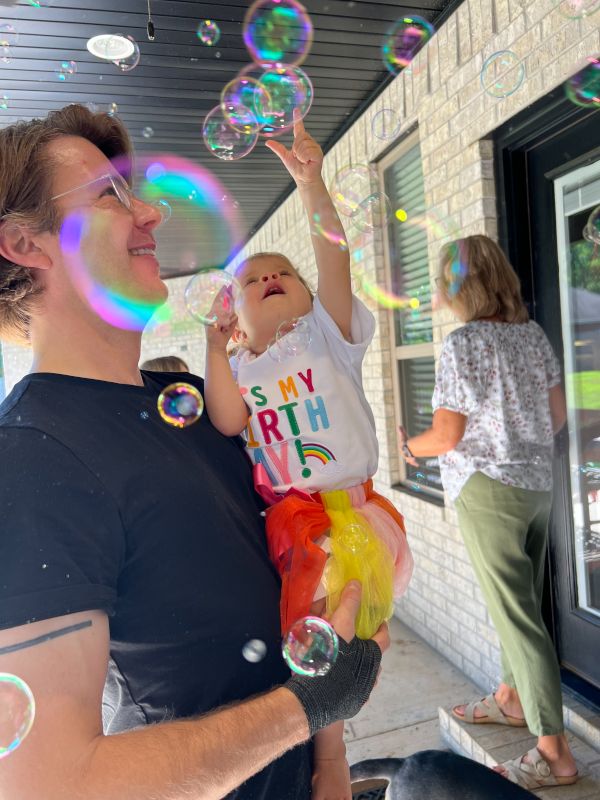 Blowing Bubbles With Our Niece