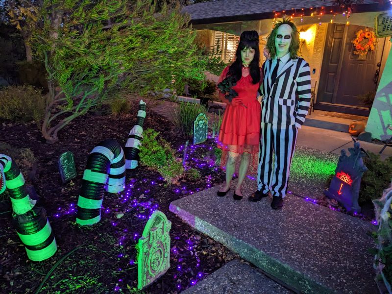 Dressed Up as Lydia & Beetlejuice for Halloween