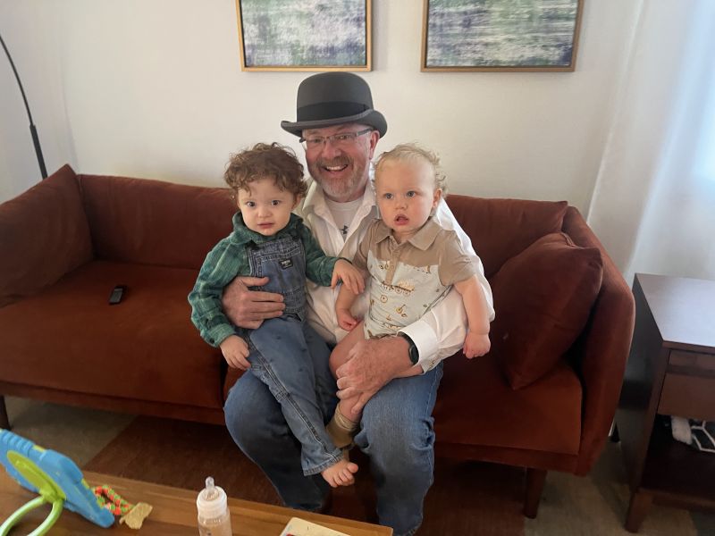 Jackson With Grandpa & a Cousin