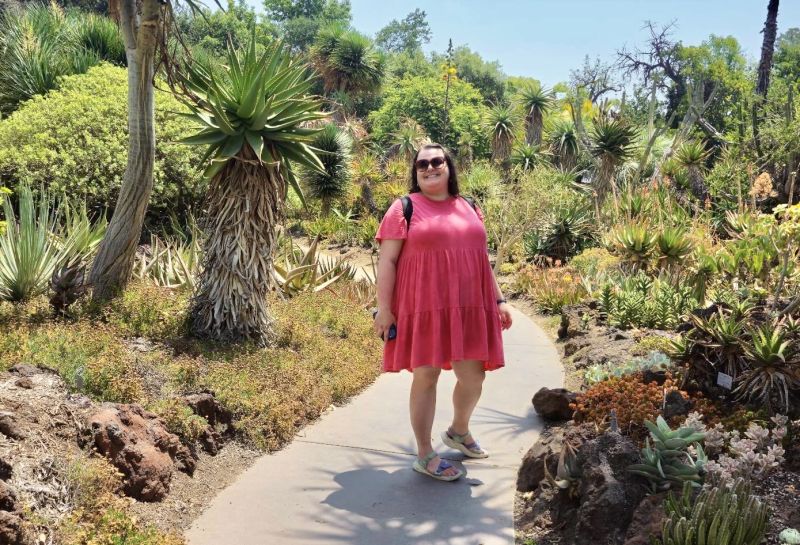 Caitlin on a Tour Through a Desert Garden
