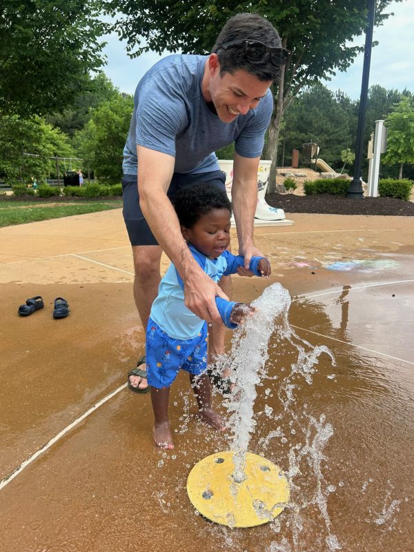 P.J. & Carter at the Splash Pad