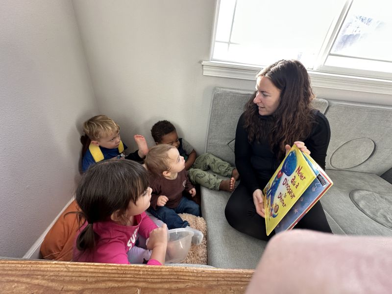 Kelli Reading a Story to Judah, Jireh and Friends