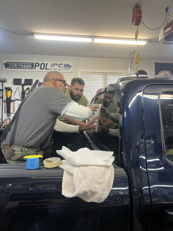 Ben and His Dad Working on His Car in the Garage
