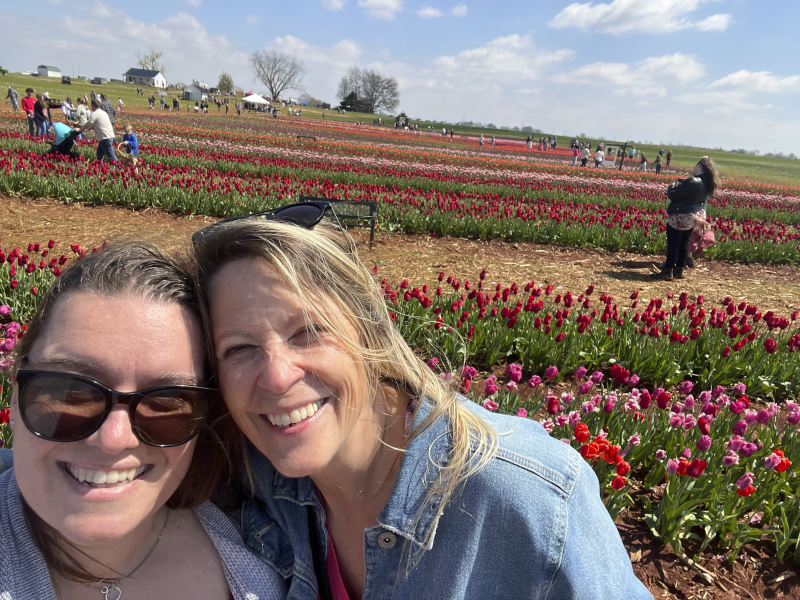 Kerri Visiting a Tulip Field With Ben's Mom