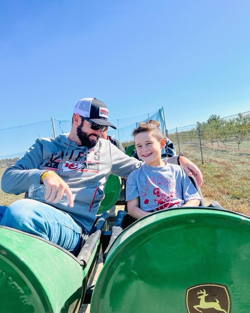 On a Hayride with Our Nephew