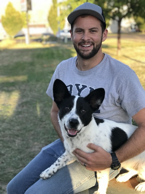 Derek with Our Dog Cash